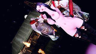 3D sexy Asian cosplay stripper dance for you