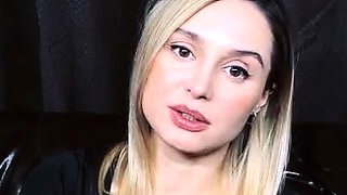 Perfect blond making solo masturbation