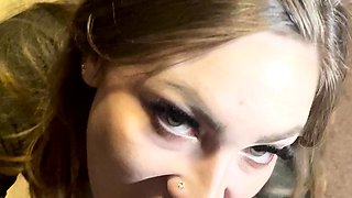 Hot ho gives blowjob and handjob in hot pov scene