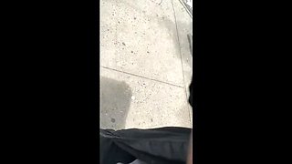 Wife Flashes Pink Thong in See-Through Spandex - Public Tease!