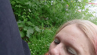 I'm a Russian Whore Wife Giving a Blowjob on the Riverbank in the City!