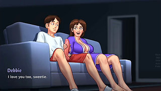 Landlady Catches Student Jerking Off, Then Rubs His Huge Cock - summertime saga gameplay part 2