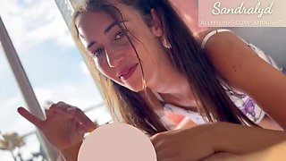 Spanish teen gets bored with Rubik's Cube and gives a slimy handjob in bedroom POV