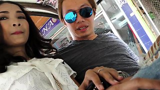 Thai street hooker picked up in a Tuk Tuk for sex on camera