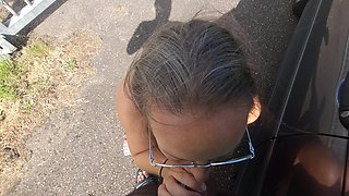 Suck a Dick Next to the Car, I Love How I Make Him Cum on My Face