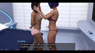 Stranded in Space - Cute Virgin Girl Next Door Cums Hard After Big White Dick and Busty Blue Hair MILF Touch Her