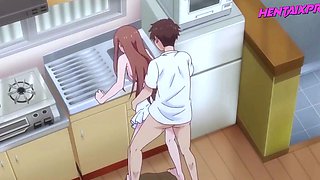 Uncensored Hentai Hot Romantic Sex in the Kitchen