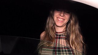 Brunette Sofia Takuza sucking her horny neighbor's hard dick