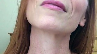 Busty redheaded milf fucking in black lingerie
