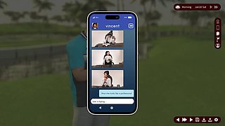 Sarah's Bold Photoshoot for Boss Vincent - Big Tits Wife Cheats in 3D Sex Game - Full Vid