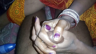 Desi Bhabhi Blowjoob With Faking Desi Style Indian Village Husband Wife Lund Chusnai And Cum Drink. My Wife's Aunty Handjob