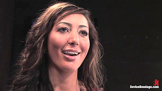 Angelica Saige 20yr Old Co-ed Trapped by Only One Bar Fucked by a Machine!