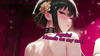 Gol Curvy Brunette Anime Yor POV Tit Fuck and Cock Ride
