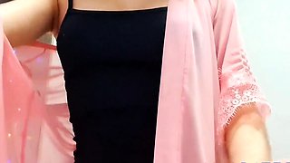 Striptease and JOI in English by Tattooed Teen on Webcam
