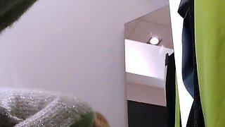 Blonde teen with big boobs riding a dick in the office