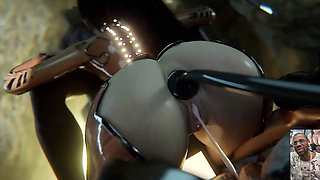 Eve Deepthroating BBC, Chun-li Deepthroating a Hard Cock While Mai Sucks on His Balls