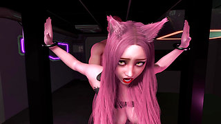 BDSM Standing Doggie with Fox Ear Girl