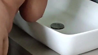 Junior Is Sitting at the Toilet and I Am Cleaning the Bathroom Naked in Front of Him