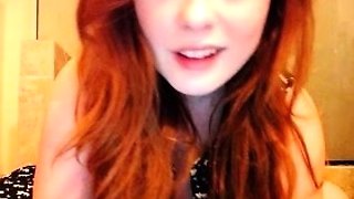 Amateur redhead shaves and masturbates