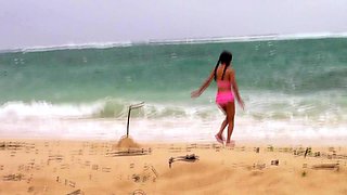 Brunette Amateur Nailed Outdoors In Public