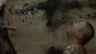 The rubber cock blown hard