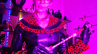 Red Rubber Fetish Femdom Latex Mistress Fetish BDSM Strap Heels Dominatrix