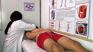 Sexy Brazilian Nurse Gives Handjob To Patient With Huge Cock In Hospital