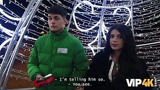 Vip4k. her wish gift was to put her Tight Pussy on a gigantic stick