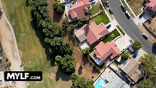 Step-daughter presents her fresh bf to her bisex step-mom who wastes no time examining his Big Cock