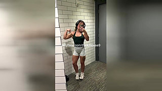 18yo Gym Pussy Explodes with Cum Leak