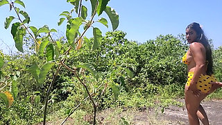 The stepfather has sex in the countryside with his beautiful, curvy stepdaughter