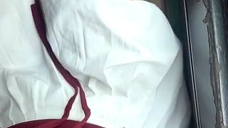 two sisters being sensual on the bus for the camera 84412581