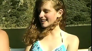 Amateur real small titted party teen slammed in gym class