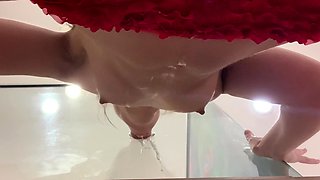 Cute young amateur web cam girl masturbates with her toy