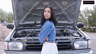 Big Cock Rescues Liora Vane After Car Breakdown