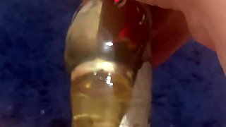 Wifey strokes on shower floor while hubby hoovers outside