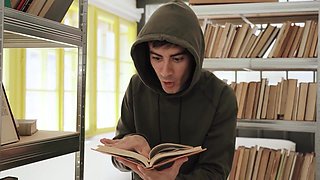 Karina King has sex in the library