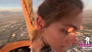 Sex Over Egyptian Pyramids: Lovely Slim Babe Makes Love To Her BF During Their Hot Air Balloon Ride