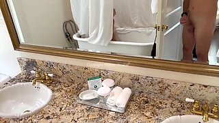 French Stepsister Maevaa Sinaloa Shower Voyeur POV - Big Tits Amateur Sucks Cock & Swallows Cum