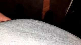 Caught Stranger Masturbating in Public Toilet - Hairy Brunette Pussy & Real Orgasm