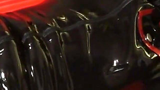 Latex Danielle got an orgasm with a massage vibrator