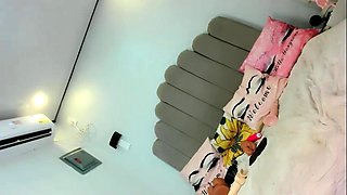 Solo sexy blonde with big tits masturbates