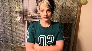 Amateur real small titted party teen slammed in gym class