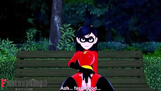 Violet Parr from The Incredibles giving head in the park (animated hentai @ PTRN)