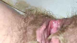 Big Load of Pee From Hairy Pussy