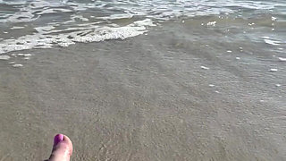 Waves Crashing on Size 16 Feet & Legs