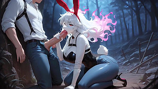 ATKINS HEAVEN - Late Night Blowjob By A Sexy Bunny With Thick Thighs In A Forest