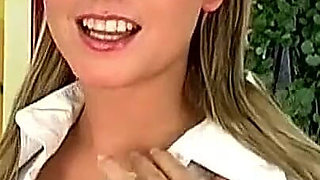 Slutty Big Clit Teen Shaved Tiny Pussy Masturbating with Big Red Dildo