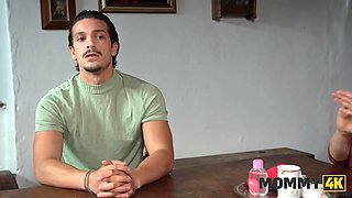 Mommy4k. naive gf was waiting for a boyfriend while he was hardcore her mommy at the kitchen