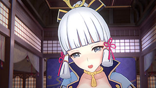 Genshin Impact - Ayaka and Aether Passionate Sex Scene - Sweet Moaning - 3D Hentai Animation